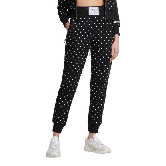 Adam Selman Sport Pants - Adam Selman Sport Polka Dot Jogger Sweatpants Black White XS